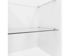 Suporte para TV Branco Brilhante - Suporte para TV com 2 portas e 3 compartimentos de arrumação abertos - prateleiras em vidro