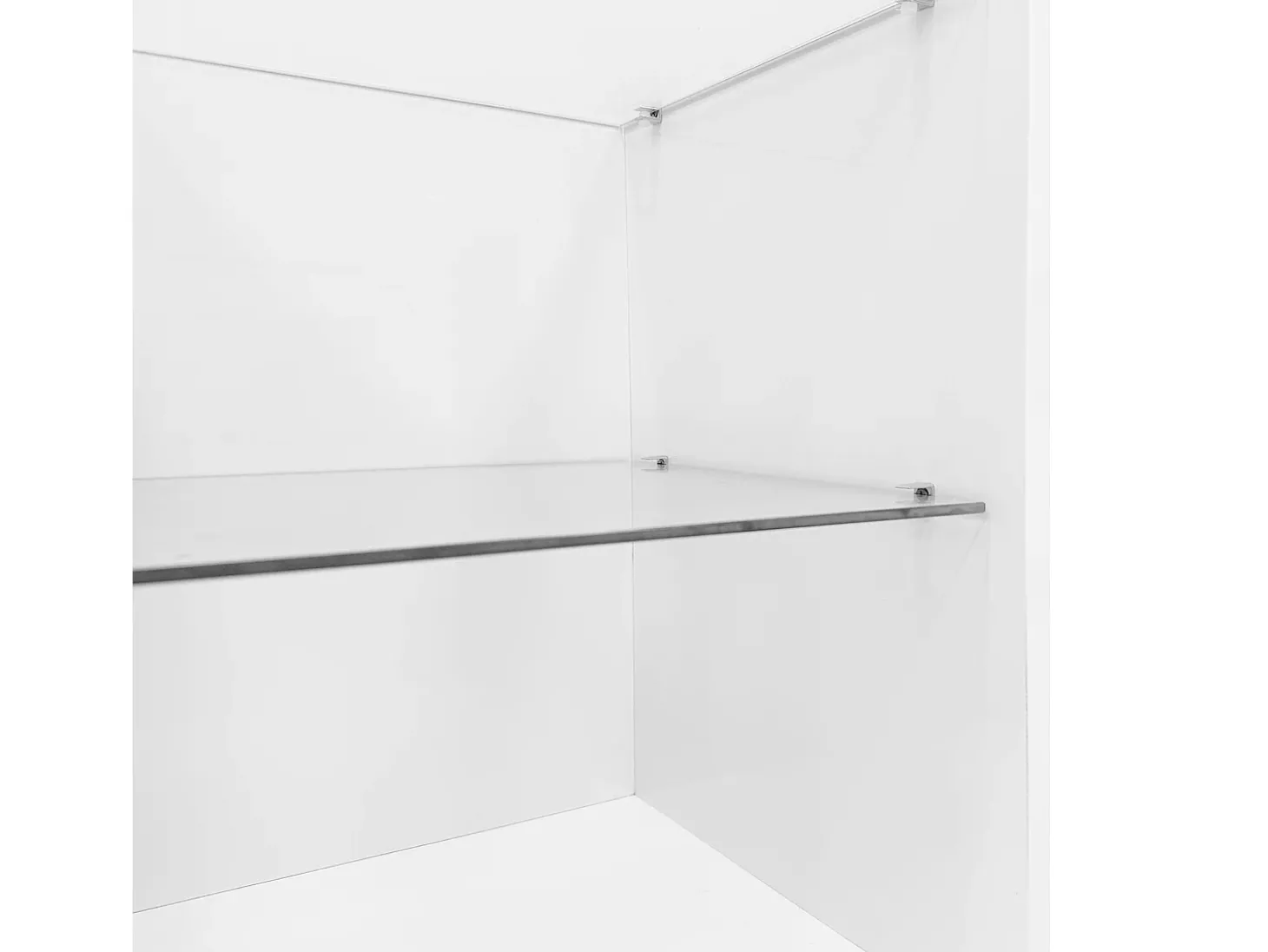 Suporte para TV Branco Brilhante - Suporte para TV com 2 portas e 3 compartimentos de arrumação abertos - prateleiras em vidro