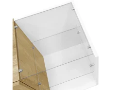 Suporte para TV Branco Brilhante - Suporte para TV com 2 portas e 3 compartimentos de arrumação abertos - prateleiras em vidro