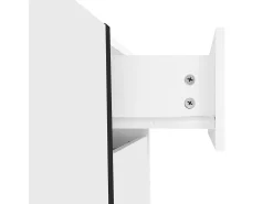Suporte para TV branco brilhante - Suporte para TV com 1 gaveta e 4 portas - com iluminação LED - para sala de estar