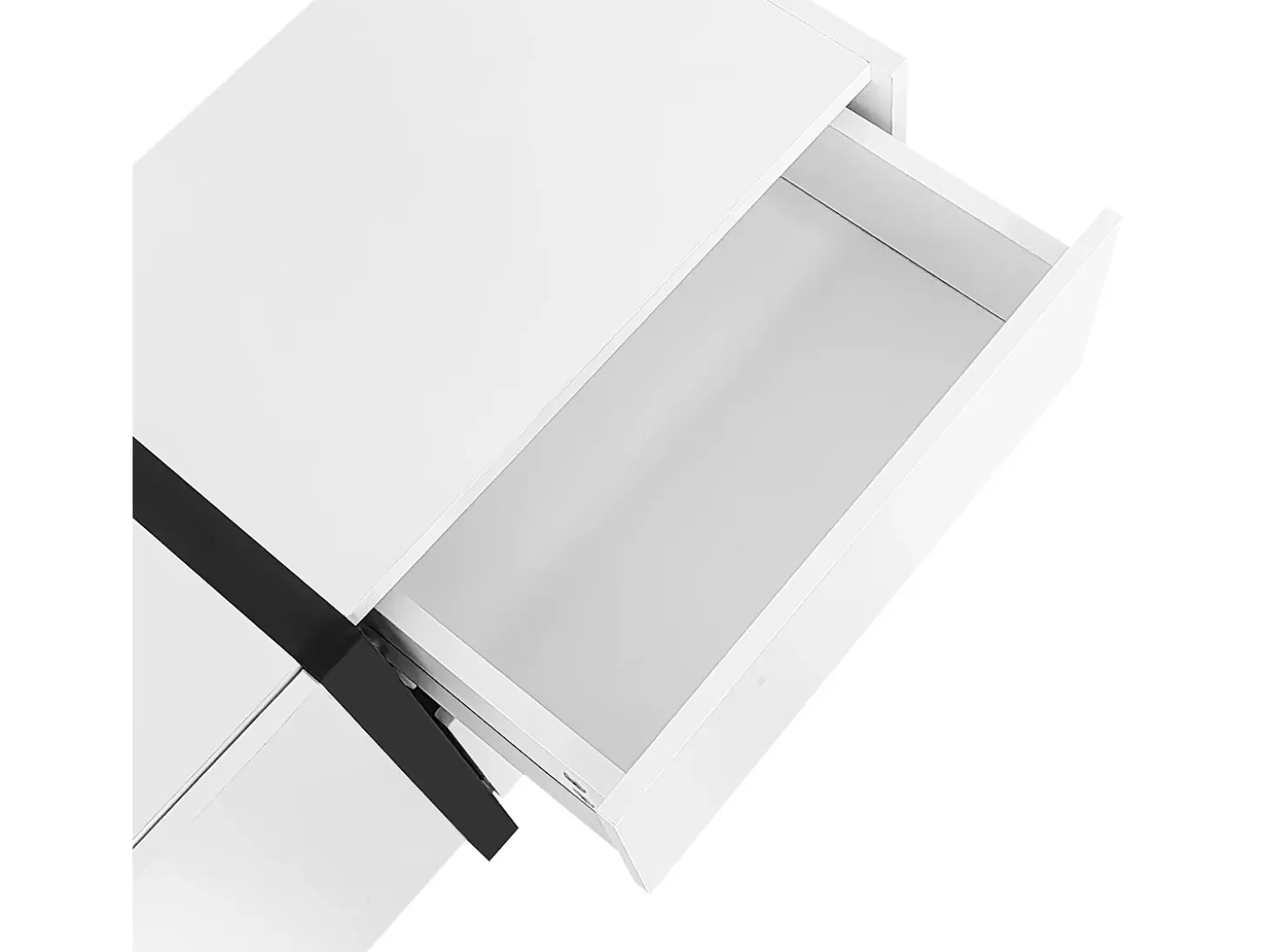 Suporte para TV branco brilhante - Suporte para TV com 1 gaveta e 4 portas - com iluminação LED - para sala de estar