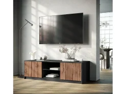 Suporte para TV BUDAPEST preto/carvalho