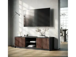 Suporte para TV BUDAPEST preto/carvalho rio