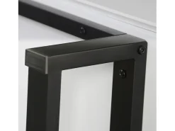 Suporte para TV com 2 gavetas e 2 portas - pés em metal - cor branco e madeira