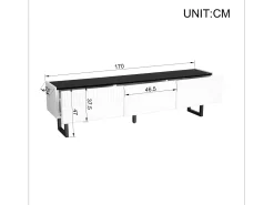 Suporte para TV com 3 gavetas - Design clássico em preto e branco - Tampo com acabamento brilhante