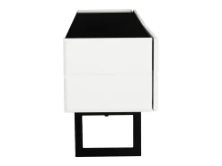 Suporte para TV com 3 gavetas - Design clássico em preto e branco - Tampo com acabamento brilhante