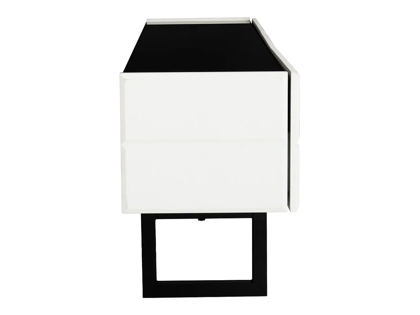 Suporte para TV com 3 gavetas - Design clássico em preto e branco - Tampo com acabamento brilhante