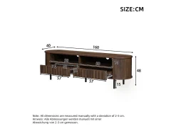 Suporte para TV com 2 gavetas - Madeira MDF - Cor castanho