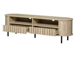 Suporte para TV com 2 gavetas - Madeira MDF - Cor natural da madeira