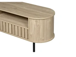 Suporte para TV com 2 gavetas - Madeira MDF - Cor natural da madeira
