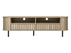Suporte para TV com 2 gavetas - Madeira MDF - Cor natural da madeira