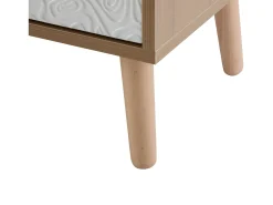 Suporte para TV com 3 gavetas - Painel da porta texturado branco - Cor natural 150x35x39cm