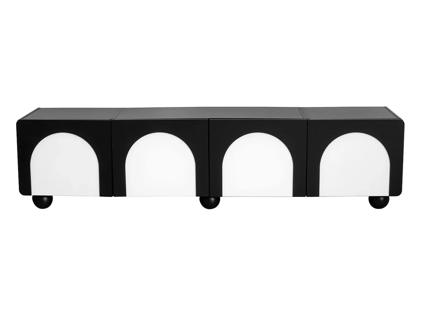 Suporte para TV com 2 portas e 2 gavetas - Design preto e branco 180 x 38 x 45 cm