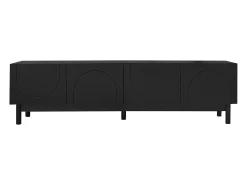 Suporte para TV com 4 portas curvas em formato de onda - Preto