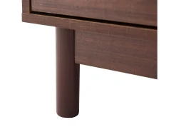Suporte para TV com 2 portas e 4 gavetas, gestão de cabos, castanho