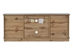 Suporte para TV com 2 portas de correr - acabamento em folheado de madeira - Madeira