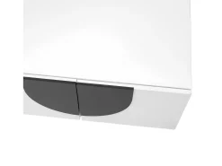 Suporte para TV com 4 portas - Pés redondos - Branco e preto