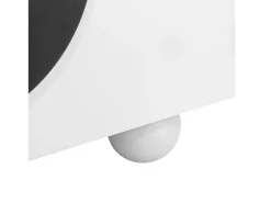 Suporte para TV com 4 portas - Pés redondos - Branco e preto