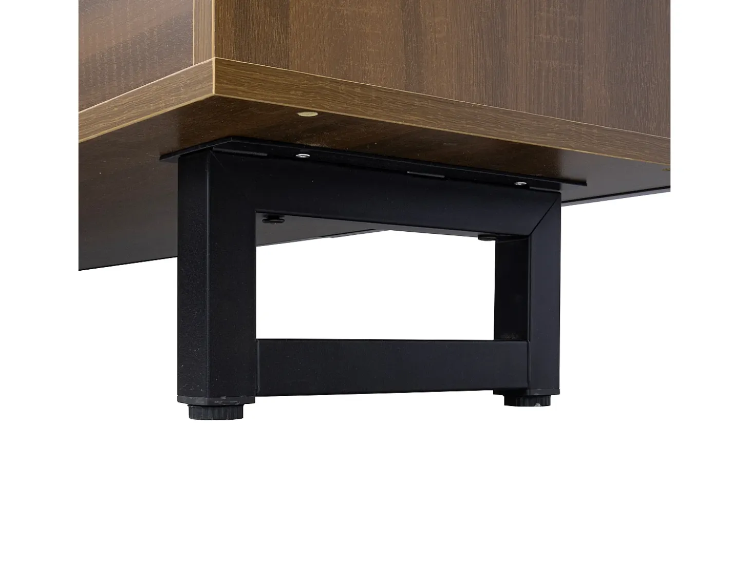 Suporte para TV com 4 portas - Acabamento em preto brilhante - Cor da madeira 180 x 38 x 50 cm