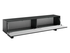 Suporte para TV com 2 portas, 180 cm, em MDF - Preto - LUDIMA
