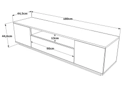 Suporte para TV com 3 portas e 1 nicho - Branco e natural - LOTULA