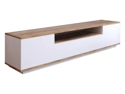Suporte para TV com 3 portas e 1 nicho - Branco e natural - LOTULA