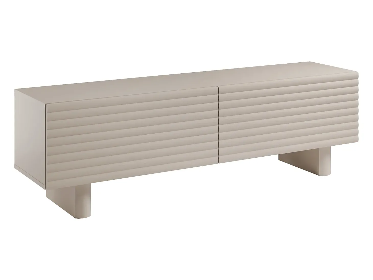 Suporte para TV com 2 portas, 150 cm, em MDF - Bege - LUDIMA
