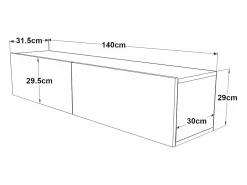Suporte para TV com 2 portas 29,5 x 140 x 31,5 cm efeito carvalho rústico 03_0007781