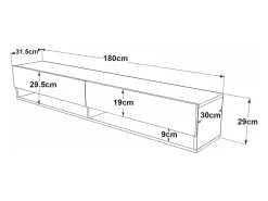 Suporte para TV com 2 portas 29,5 x 180 x 31,5 cm efeito carvalho rústico/branco 03_0007776