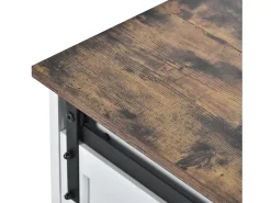 Suporte para TV com 2 portas de correr - Prateleiras ajustáveis ​​150 x 40 x 60 cm - Branco
