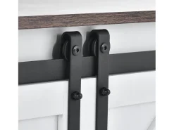 Suporte para TV com 2 portas de correr - Prateleiras ajustáveis ​​150 x 40 x 60 cm - Branco