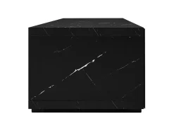 Suporte para TV com comprimento ajustável (140-260 cm), modelo baixo com função giratória, acabamento em mármore, branco