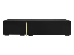 Suporte para TV com comprimento ajustável (140-260 cm), modelo baixo com função giratória, acabamento em mármore, branco
