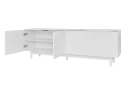 Suporte para TV com divisórias ajustáveis, para sala de estar, sala de jantar e quarto, branco, 175x38x56 cm