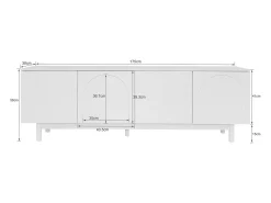 Suporte para TV com divisórias ajustáveis, para sala de estar, sala de jantar e quarto, branco, 175x38x56 cm