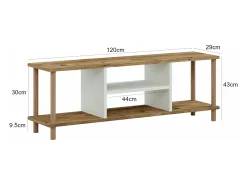 Suporte para TV com espaço de armazenamento 43 x 120 x 29 cm efeito madeira / branco 03_0007886
