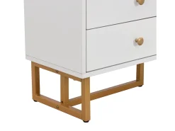 Suporte para TV com espaço de armazenamento, 2 portas e 4 gavetas, suporte baixo para TV, pés e puxadores dourados, branco