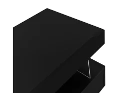 Suporte para TV com iluminação LED, 3 gavetas e 3 prateleiras em vidro - Laca preta brilhante