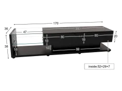 Suporte para TV com iluminação LED, 2 gavetas e 2 prateleiras em vidro - Preto