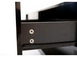 Suporte para TV com iluminação LED, 2 gavetas e 2 prateleiras em vidro - Preto