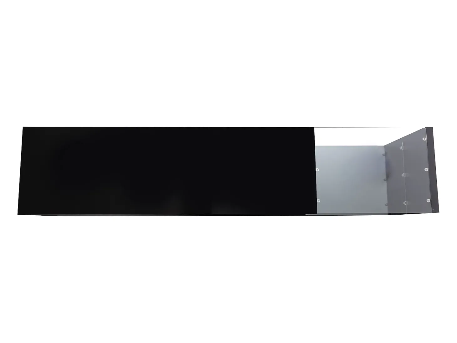 Suporte para TV com iluminação LED, 2 gavetas e 2 prateleiras em vidro - Preto