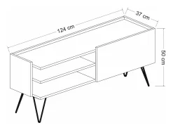 Suporte para TV com porta 50 x 124 x 37 cm preto / efeito madeira 03_0007751