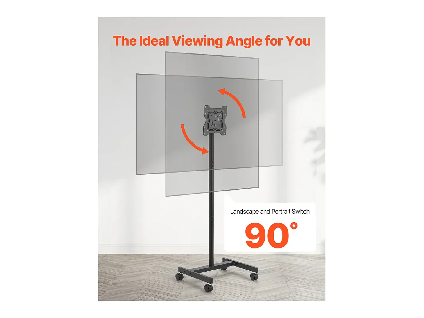 Suporte para TV com Rodas SucceBuy Carrinho Móvel para TV e Suporte para TV com Pé Portátil, Para Televisores/LED/LCD/OLED de 431,8 a 1397 mm, Até 20 kg