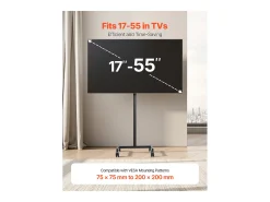 Suporte para TV com Rodas SucceBuy Carrinho Móvel para TV e Suporte para TV com Pé Portátil, Para Televisores/LED/LCD/OLED de 431,8 a 1397 mm, Até 20 kg