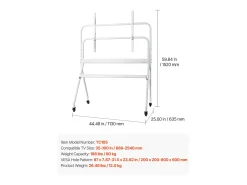 Suporte para TV com Rodas SucceBuy Carrinho Móvel para TV e Suporte Portátil com Pé, Para Televisores/LED/LCD/OLED de 889 a 2540 mm, Até 90 kg