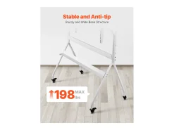 Suporte para TV com Rodas SucceBuy Carrinho Móvel para TV e Suporte Portátil com Pé, Para Televisores/LED/LCD/OLED de 889 a 2540 mm, Até 90 kg
