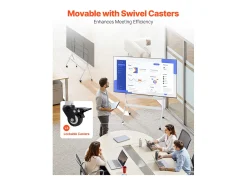 Suporte para TV com Rodas SucceBuy Carrinho Móvel para TV e Suporte Portátil com Pé, Para Televisores/LED/LCD/OLED de 889 a 2540 mm, Até 90 kg
