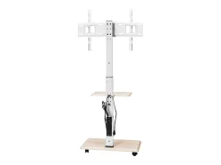 Suporte para TV com Rodas SucceBuy, Ecrãs de 81,2,8-177,8 cm, Carrinho Móvel, Rotação de 25°, Altura Ajustável, 40 kg, VESA 60 x 40 cm, Quarto/Exterior