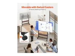 Suporte para TV com Rodas SucceBuy, para Televisores/LED/LCD/OLED (139,7-254 cm), Carrinho Portátil, Até 92,99 kg, VESA 80x60 cm, Sala de Estar/Escritório/Exterior