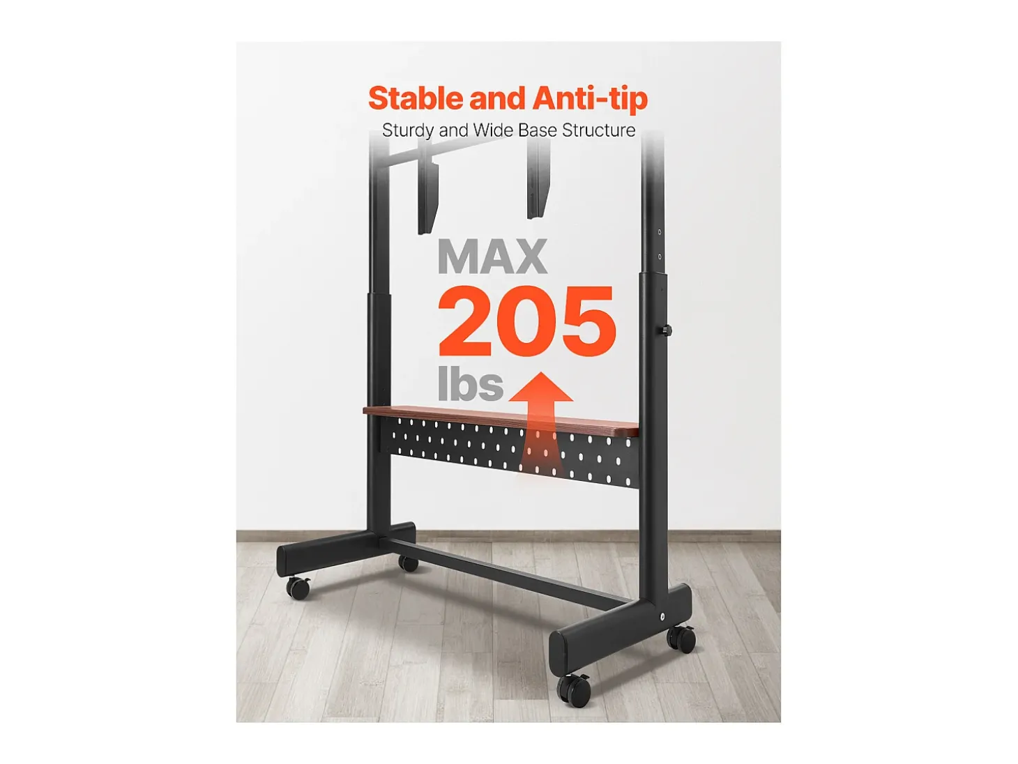 Suporte para TV com Rodas SucceBuy, para Televisores/LED/LCD/OLED (139,7-254 cm), Carrinho Portátil, Até 92,99 kg, VESA 80x60 cm, Sala de Estar/Escritório/Exterior